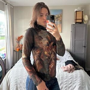 Sheer long sleeve shirt